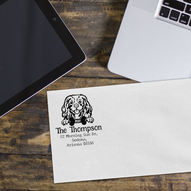 Sello De Caucho Cavalier King Charles Dog, dirección de retorno de (Subido por el creador)