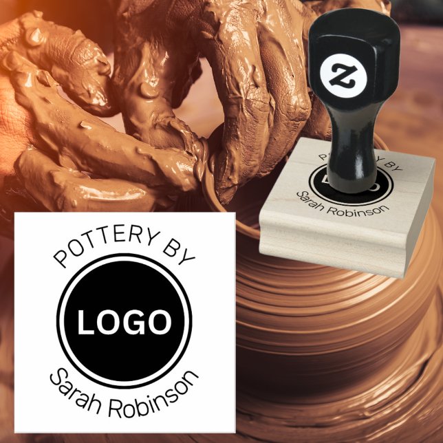 Sello De Caucho Cerámica por texto curvo (Pottery By Curved text Rubber Stamp)