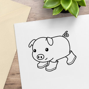 Sello De Caucho Cerdo de lechón con brotes de caucho