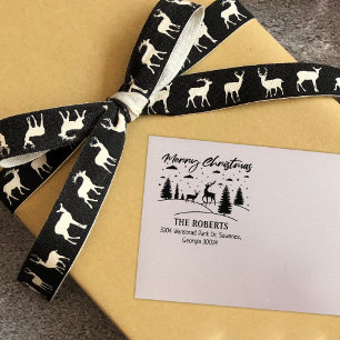 Sello De Caucho Cereza de ciervo y árboles de navidad