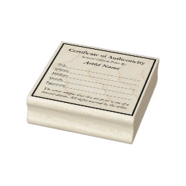 Sello De Caucho Certificate of Authenticity for Prints