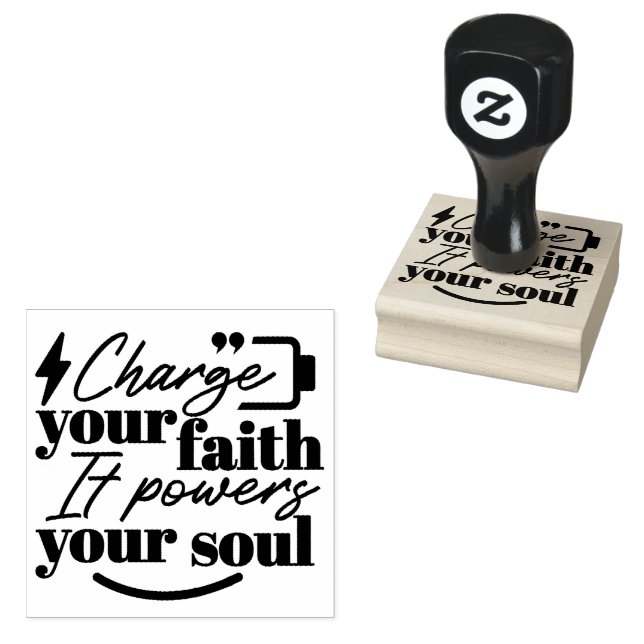 Sello De Caucho Charge Your Faith – Christian Inspirational Quote  (Sellado)