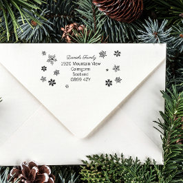 Sello De Caucho Charming Christmas Snowflake Address