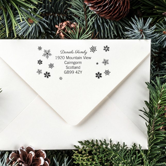 Sello De Caucho Charming Christmas Snowflake Address (Subido por el creador)