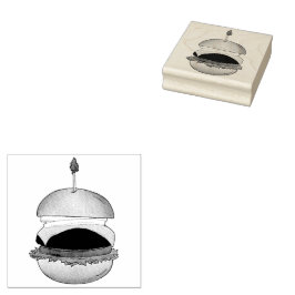 Sello De Caucho Cheeseburger Hamburger Hamburger Cheese Burger Bun
