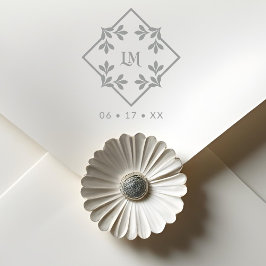 Sello De Caucho Chic Minimalist Wedding Design Botanical Monogram