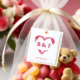 Sello De Caucho Chic Wildflowers & Branches Heart Shape Initials