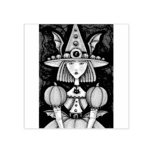 SELLO DE CAUCHO CHICA DE BAT DE TIRO, GÓTICO HALLOWEEN GOMA DE GOM