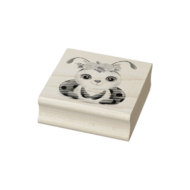 Sello De Caucho Chica Floral Rosa Rosa Pequeña Ladybug Baby Shower (Sello)