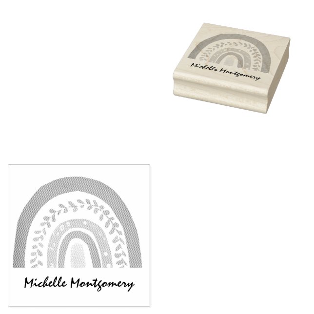 Sello De Caucho Chicas de Personalizado arcoiris de Boho moderno (Sellado)