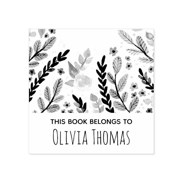 Sello De Caucho Chicas Flores florales modernas y placa de identif (Impresión)