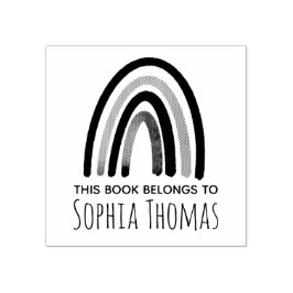 Sello De Caucho Chicas recortan placa escolar de niños del arco ir