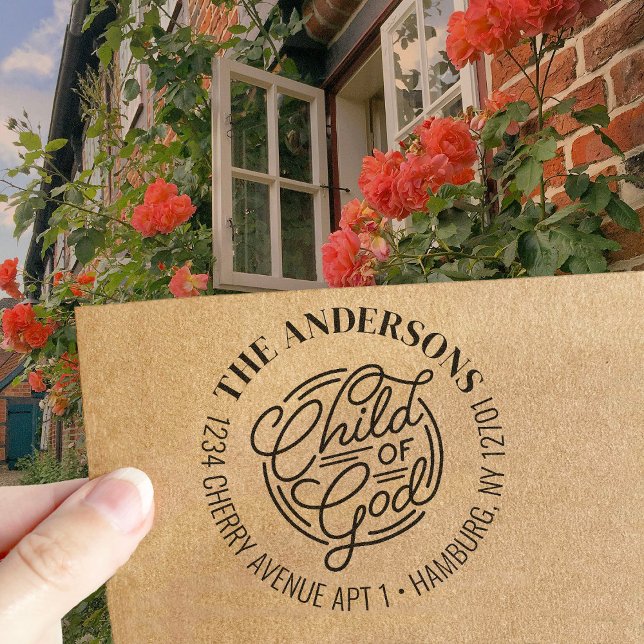 Sello De Caucho Child Of God Christian Bible Return Address (Subido por el creador)