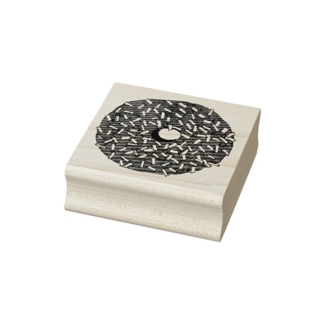 Sello De Caucho Chocolate Coconut Donut Doughnut Desayuno estampad (Sello)