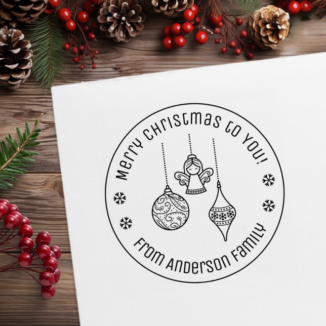 Sello De Caucho Christmas Ornaments Family Name (Subido por el creador)