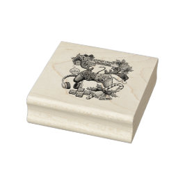 Sello De Caucho Christmas Wood Art Stamp