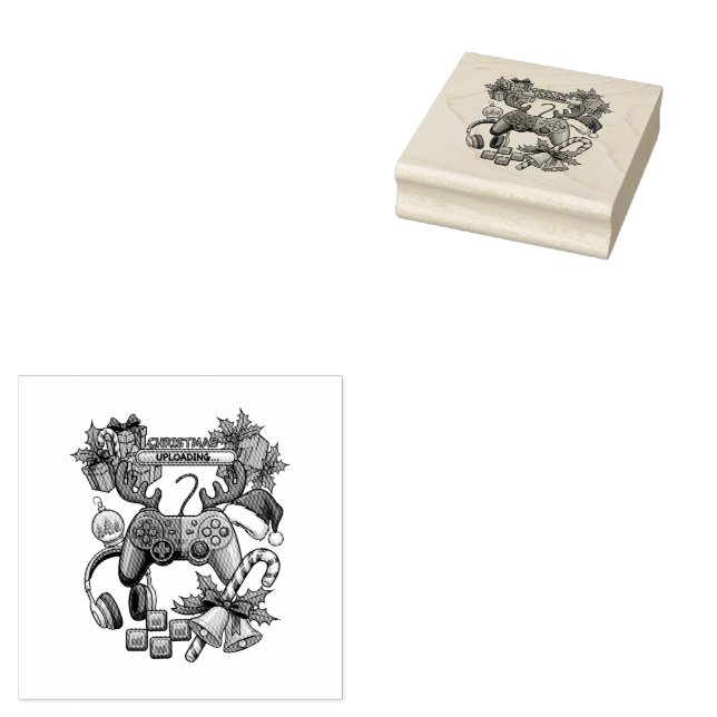 Sello De Caucho Christmas Wood Art Stamp (Sellado)