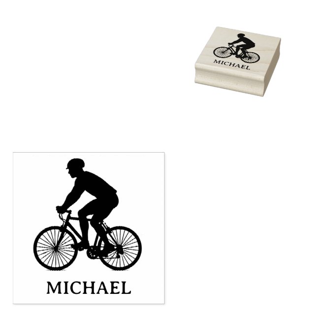 Sello De Caucho Ciclista de Bicicleta Personalizado (Sellado)