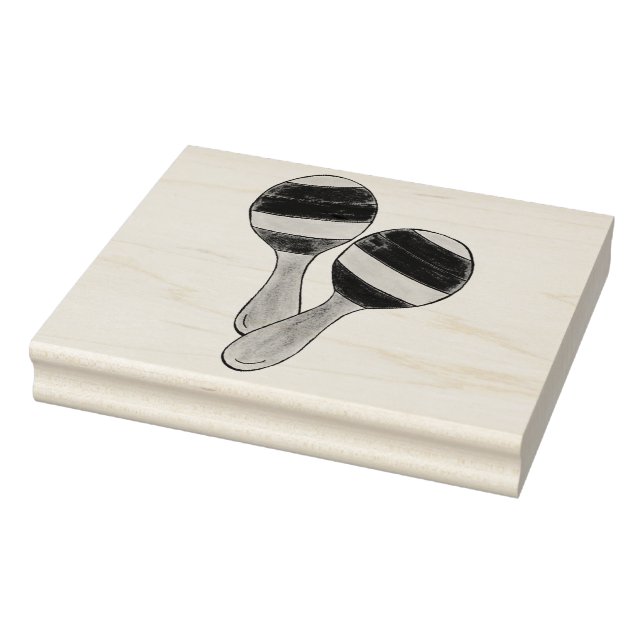 Sello De Caucho Cinco de Mayo instrumento musical Maracas Mexicana (Sello)