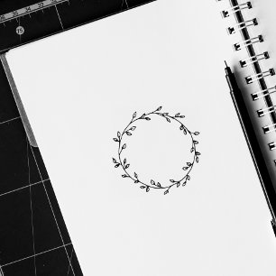 Sello De Caucho Círculo botánico deja marco de diario