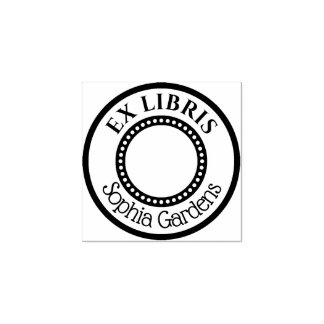 Sello De Caucho Circulo interior decorativo de Ex Libris redondo