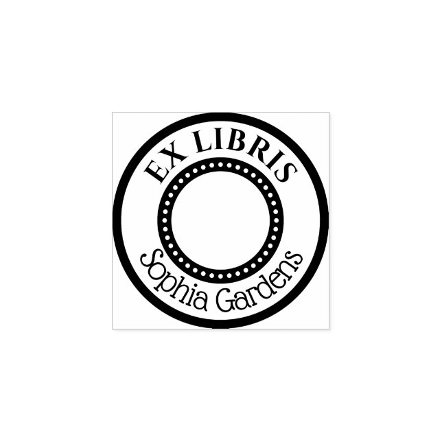 Sello De Caucho Circulo interior decorativo de Ex Libris redondo (Impresión)