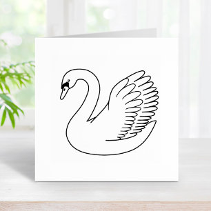 Sello De Caucho Cisne blanco