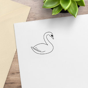 Sello De Caucho Cisne blanco 1x1