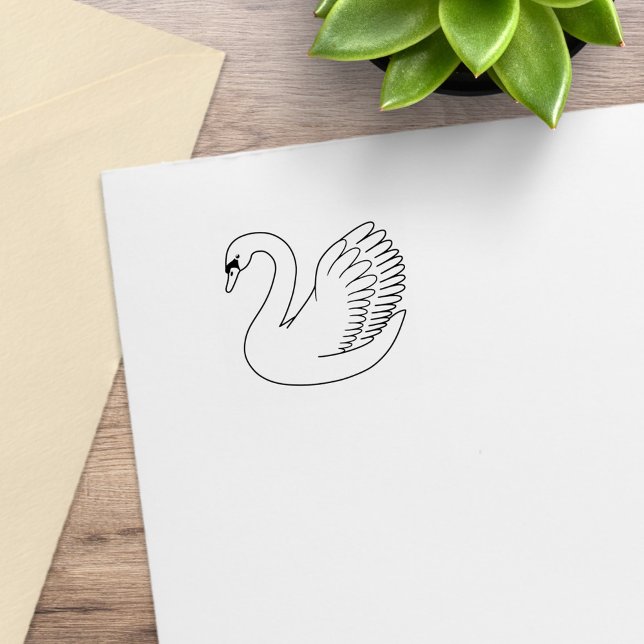 Sello De Caucho Cisne blanco silencioso 1x1 (Subido por el creador)