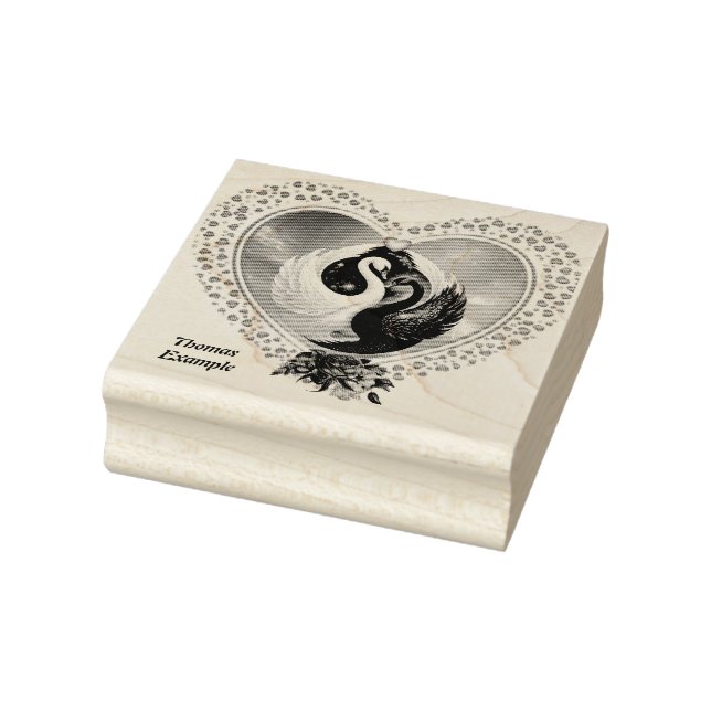 Sello De Caucho cisne negro y cisne blanco (Sello)