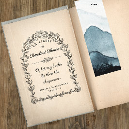 Sello De Caucho Cita botánica de la elegante biblioteca Ex Libris