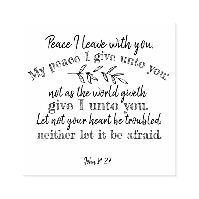 Sello De Caucho Cita cristiana positiva: Juan 14:27 (Impresión)