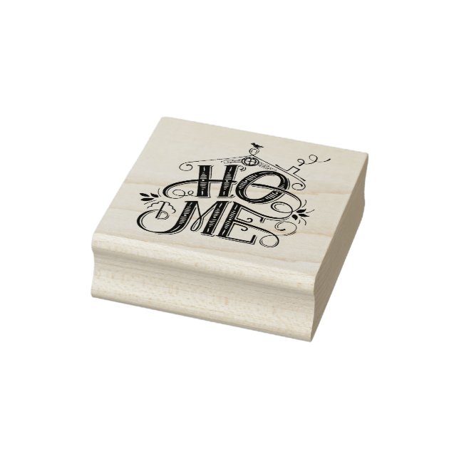 Sello De Caucho Cita de Hogar Dulce Hogar de mano negra y blanca (Sello)