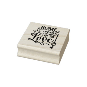 Sello De Caucho Cita de Hogar Es Donde Está El Amor 