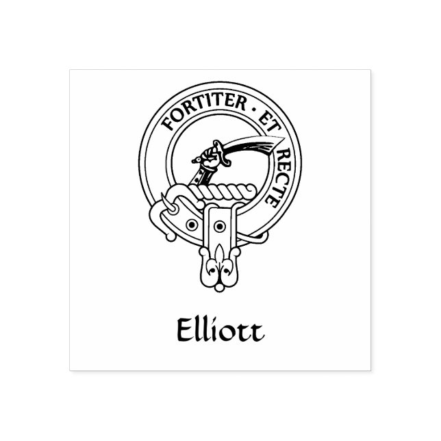 Sello De Caucho Clan Elliott Escudo (Impresión)