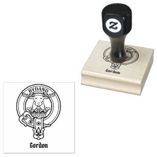 Sello De Caucho Clan Gordon Escudo Rubber Stamp