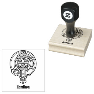 Sello De Caucho Clan Hamilton Escudo Rubber Stamp