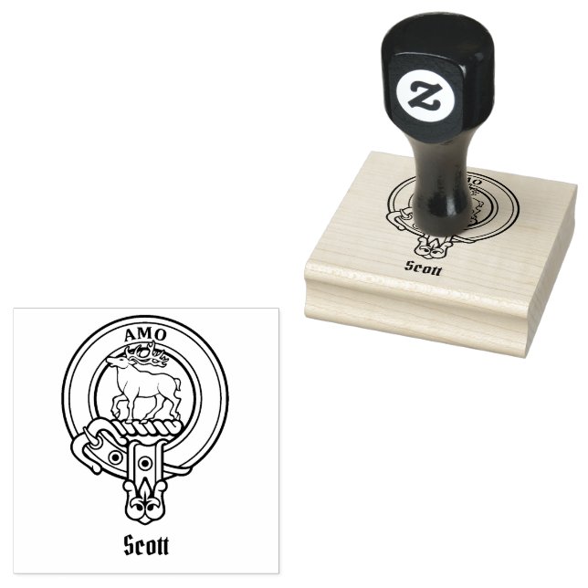 Sello De Caucho Clan Scott Escudo Rubber Stamp (Sellado)