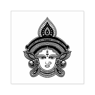 Sello De Caucho Clásica Étnica Durga Maa   Diosa india