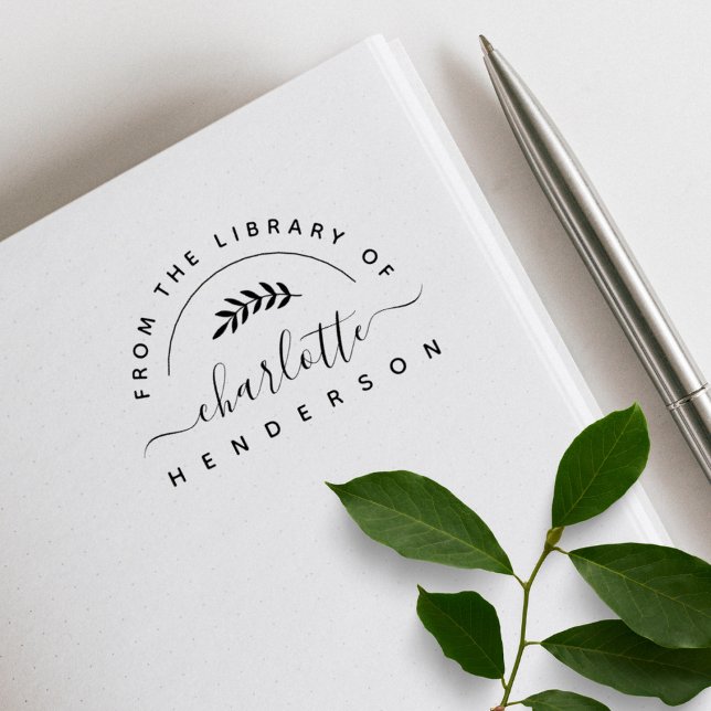 Sello De Caucho Clásico Botánico De La Biblioteca Del Libro (Subido por el creador)