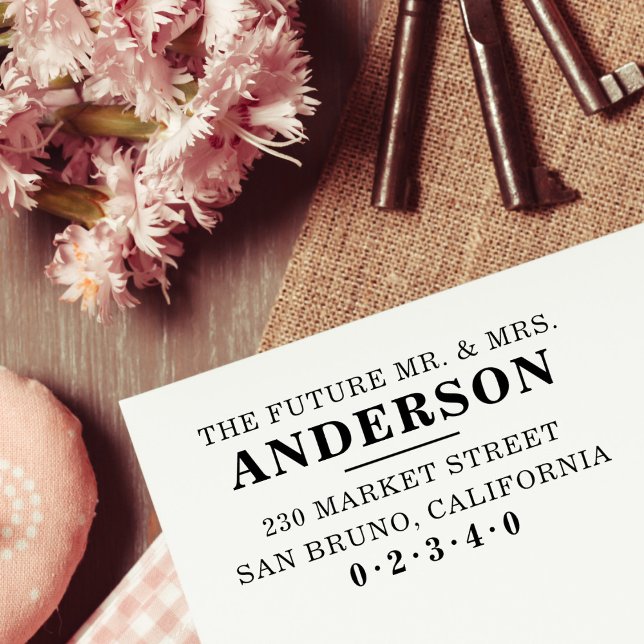 Sello De Caucho Clásico Negrita Futuro formal Sr. y Sra. Dirección (Subido por el creador)