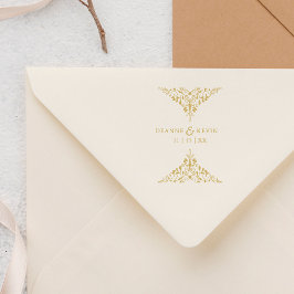 Sello De Caucho Clásico Ornamento de Boda Sofisticado y Elegante