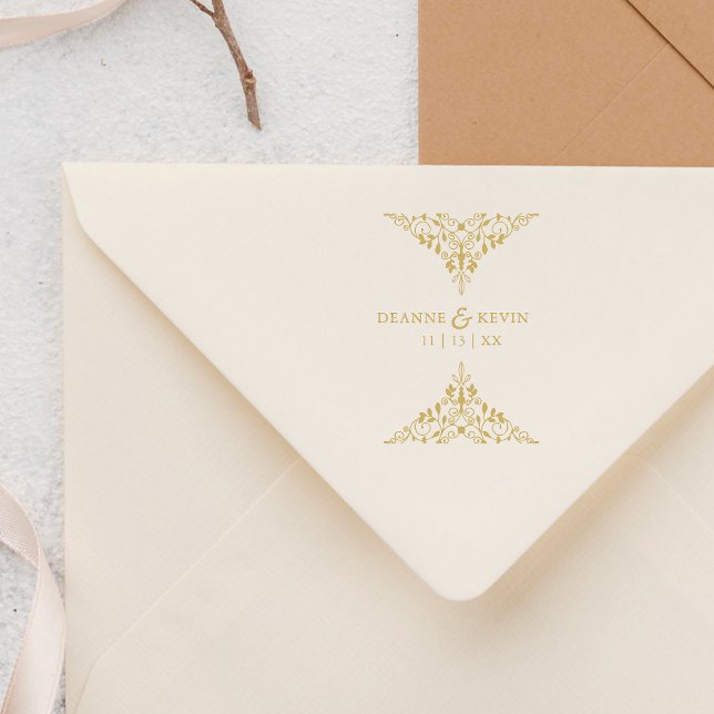 Sello De Caucho Clásico Ornamento de Boda Sofisticado y Elegante (Subido por el creador)