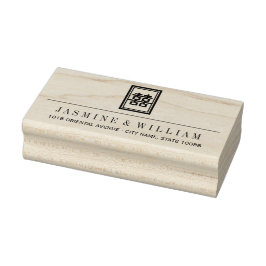 Sello De Caucho Clásico Rectángulo doble felicidad Boda chino