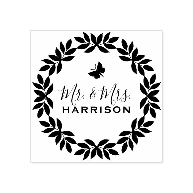 Sello De Caucho Clásico Sr. y la Sra. (Impresión)