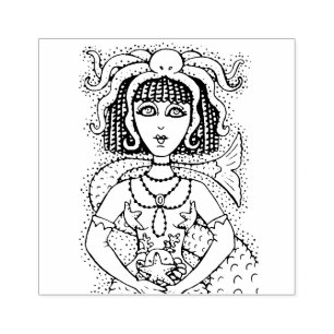 SELLO DE CAUCHO CLEOPATRA OCTOPUS MERMAID, FANTASY GÓTICO SIREN