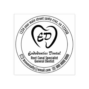 Sello De Caucho Clínica Dental Teeth Heart Branding