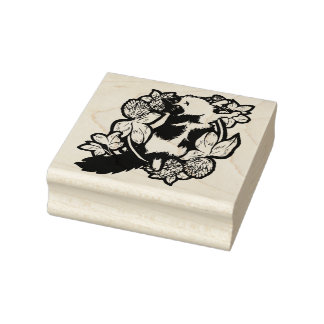 Sello De Caucho Clover Tuxedo Cat Floral
