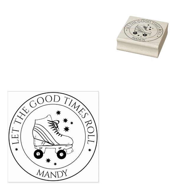 Sello De Caucho Club de patinaje sobre patinaje con nombres person (Sellado)