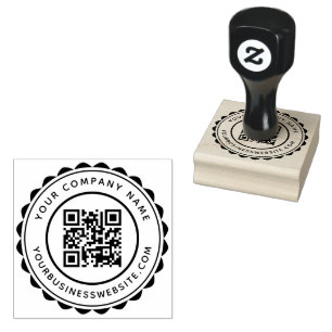 Sello De Caucho Código QR del Personalizado de URL y nombre de la